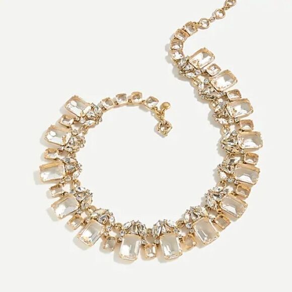 J crew cluster drop stone necklace crystal - Picture 6 of 7